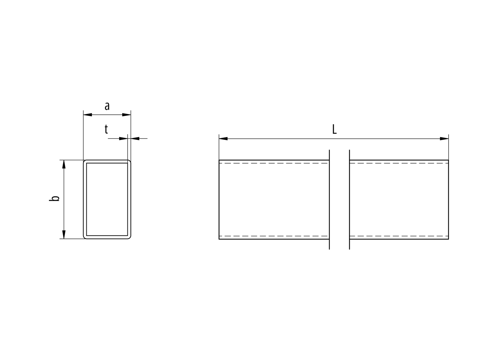 Aluminum slat, 20x10x1,5-6000mm, brown RAL8017