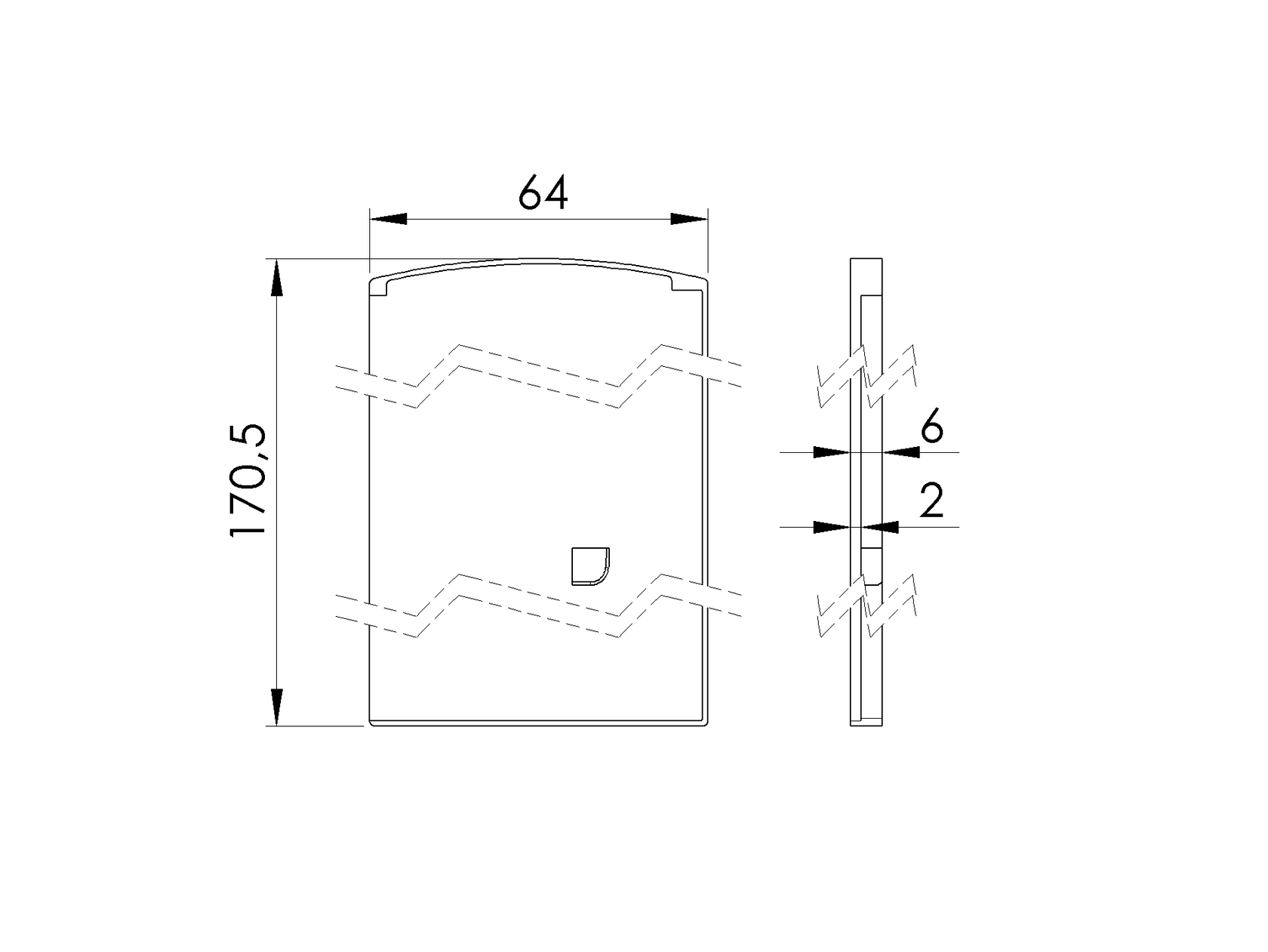 End cap for profile AL/0011-LIGHT-N-E