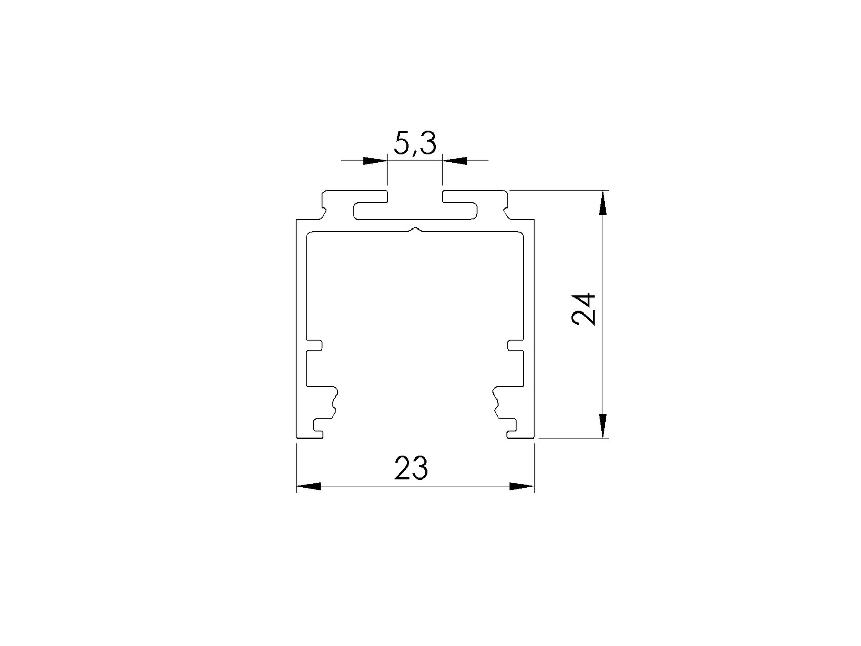Aluminium profile for LED handrail