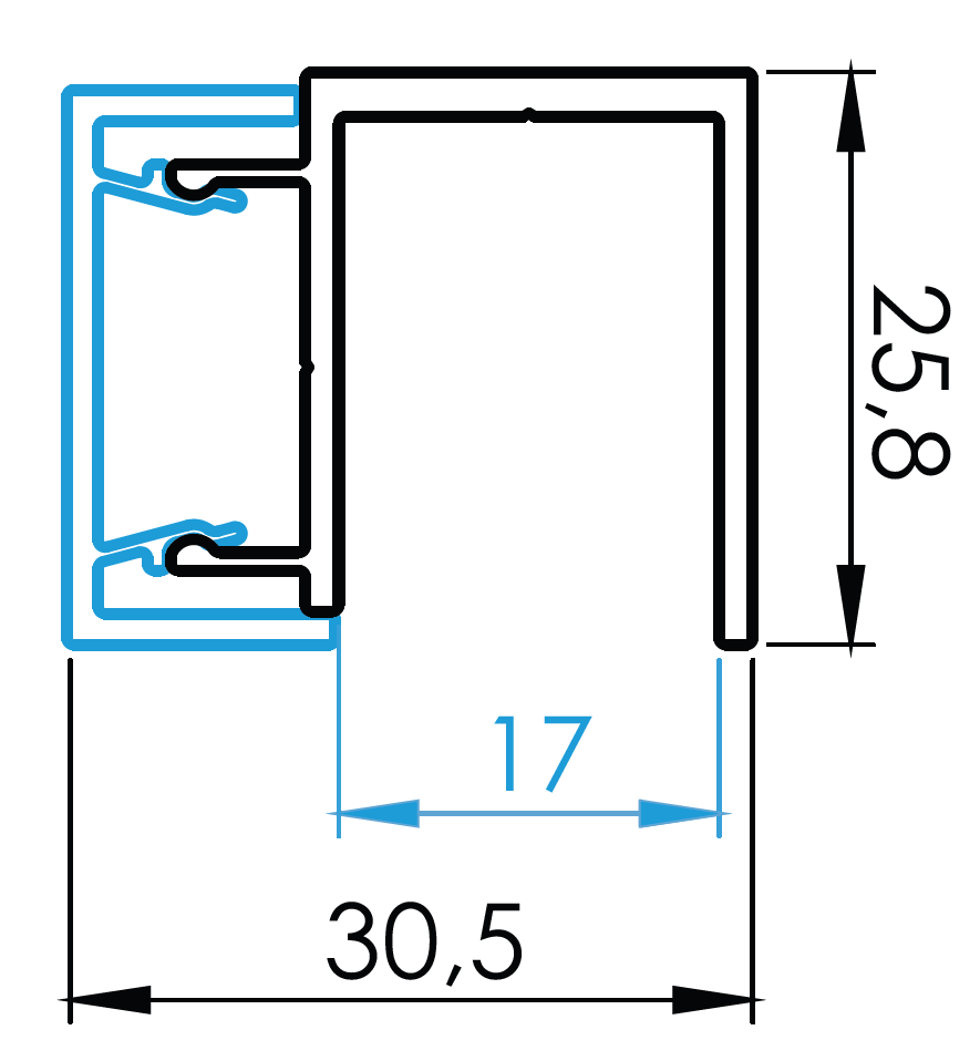 Column adapter for 16mm filling - 1700mm