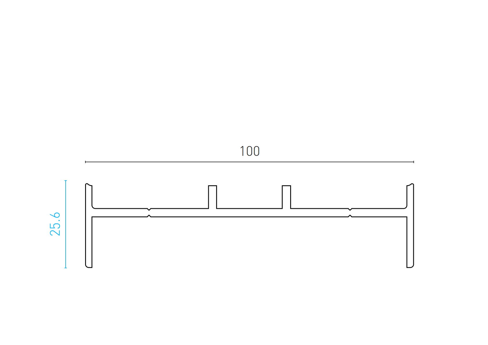 Adapter for aluminum post 100x100 - 6000mm