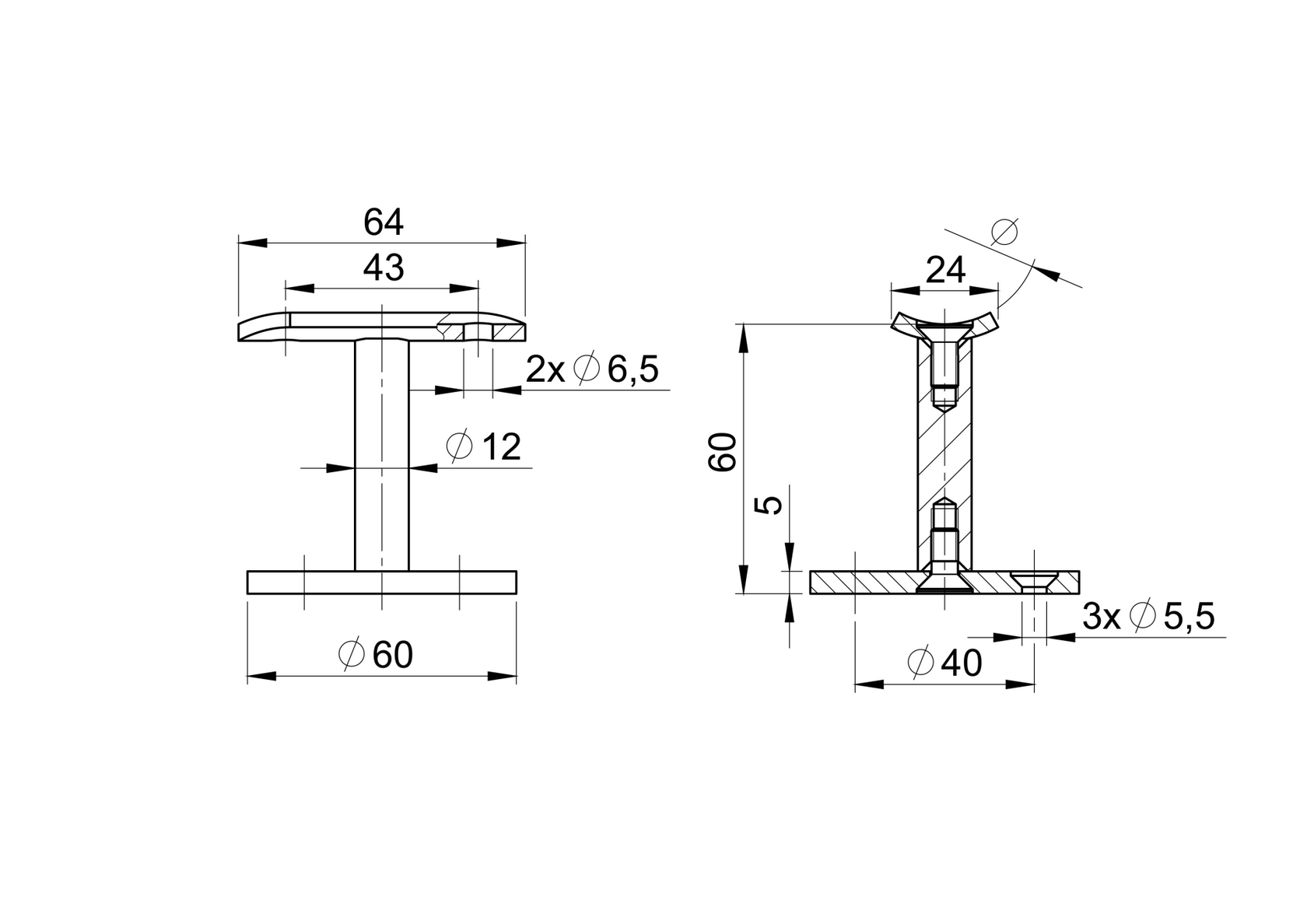 Handrail bracket
