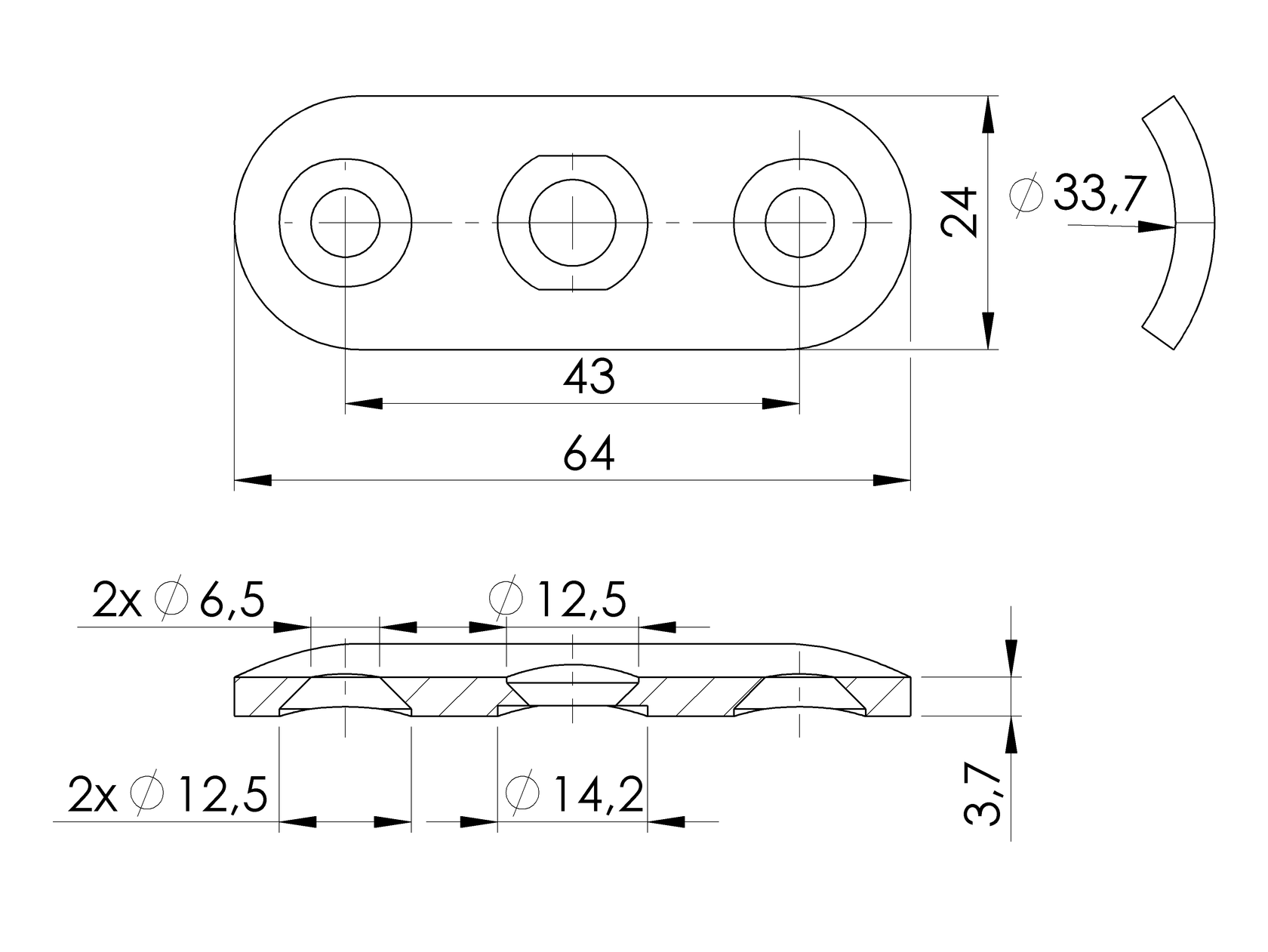 Handrail saddle for inox railing