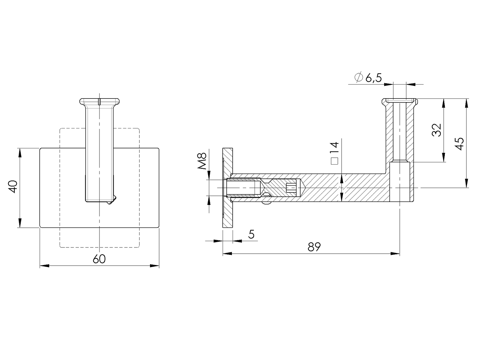 Wall handrail bracket