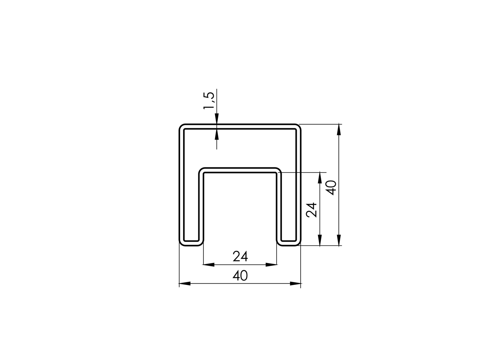 Handrail square - glass
