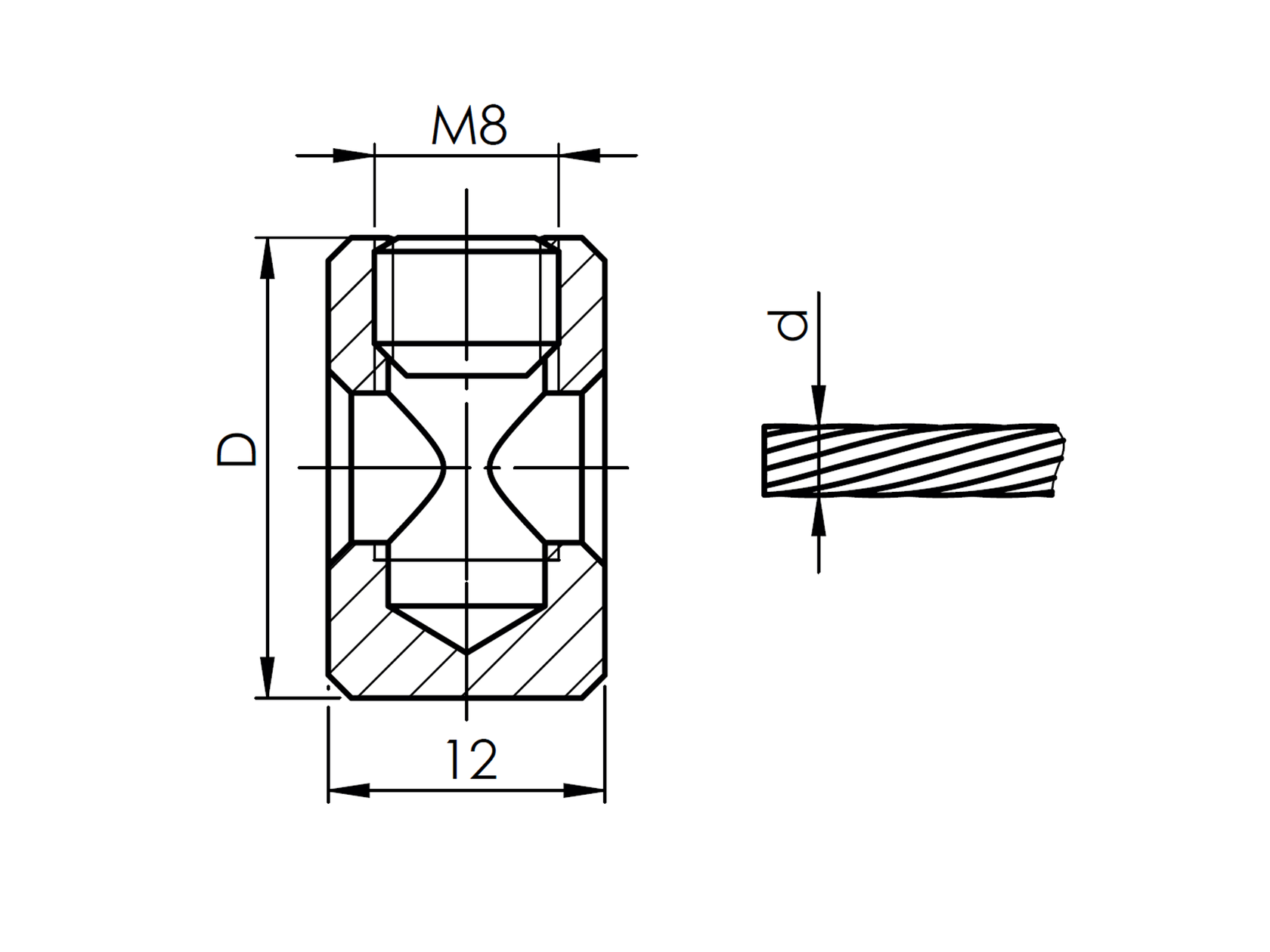 Inox cable clamp AISI304, d3,2mm
