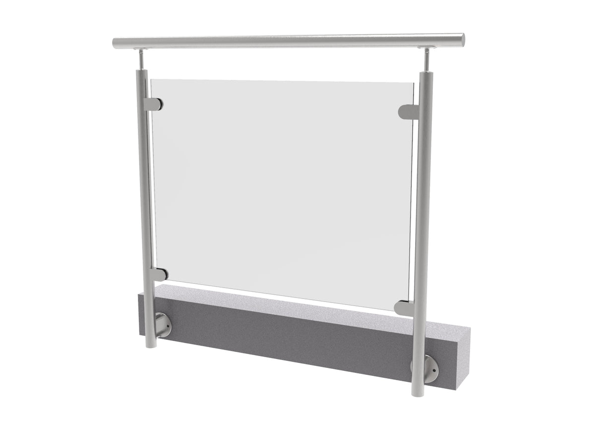 Stainless steel pole - straight, right + plate