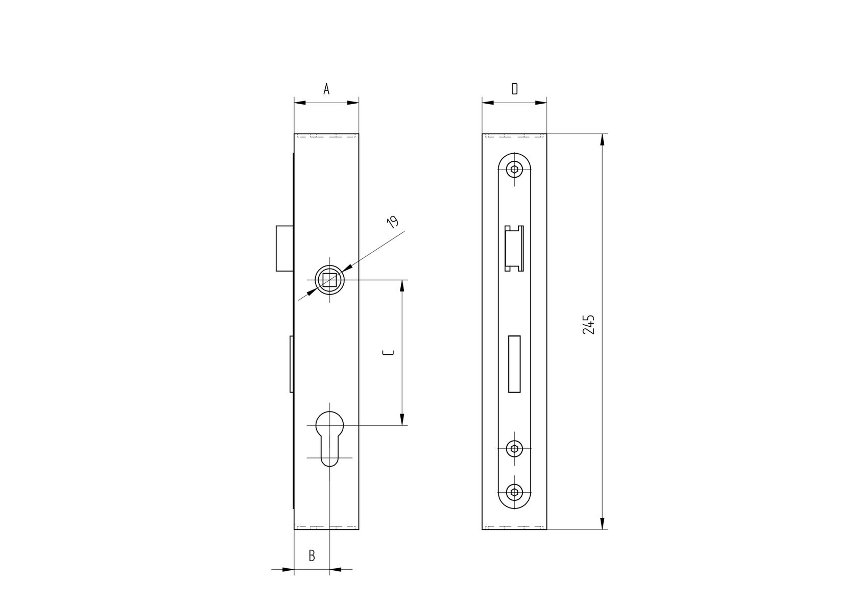 Lock box set without handles JP60x40