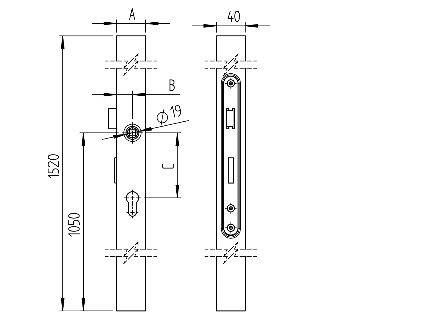 Lock box set without handles JP60x40, L1500
