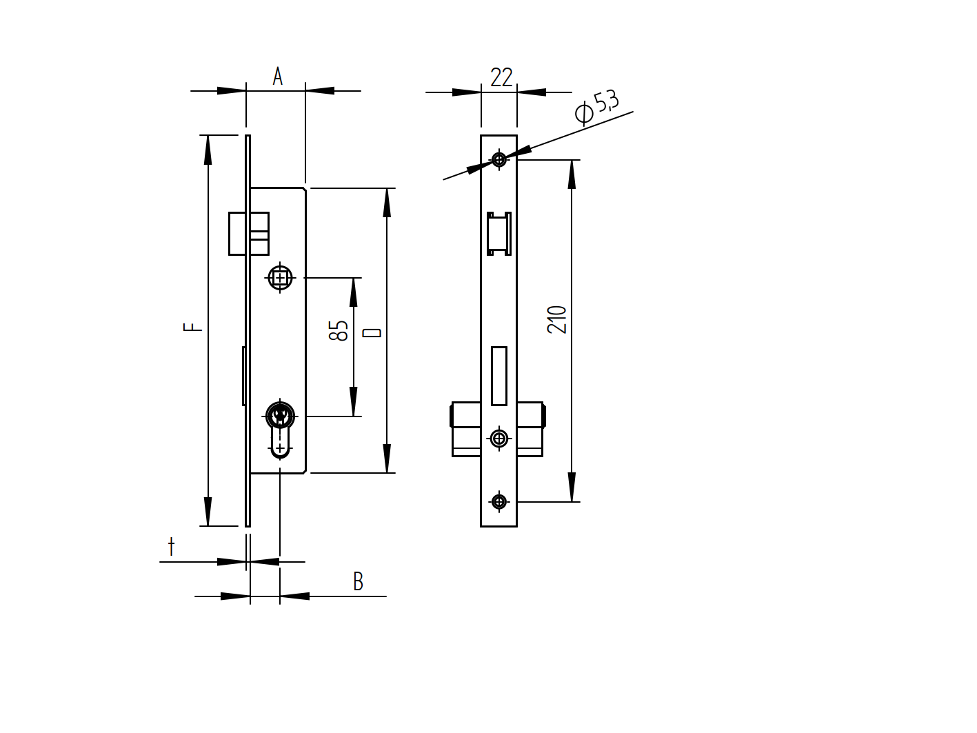 Double lock cylinder for JP prof. 50x30mm,AISI304