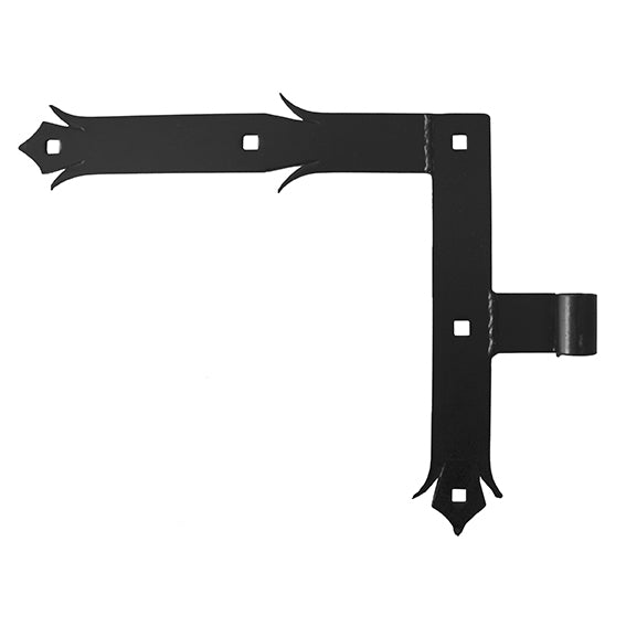 Záves rohový ozdobný pravý 250x285, b35, t4, d14mm