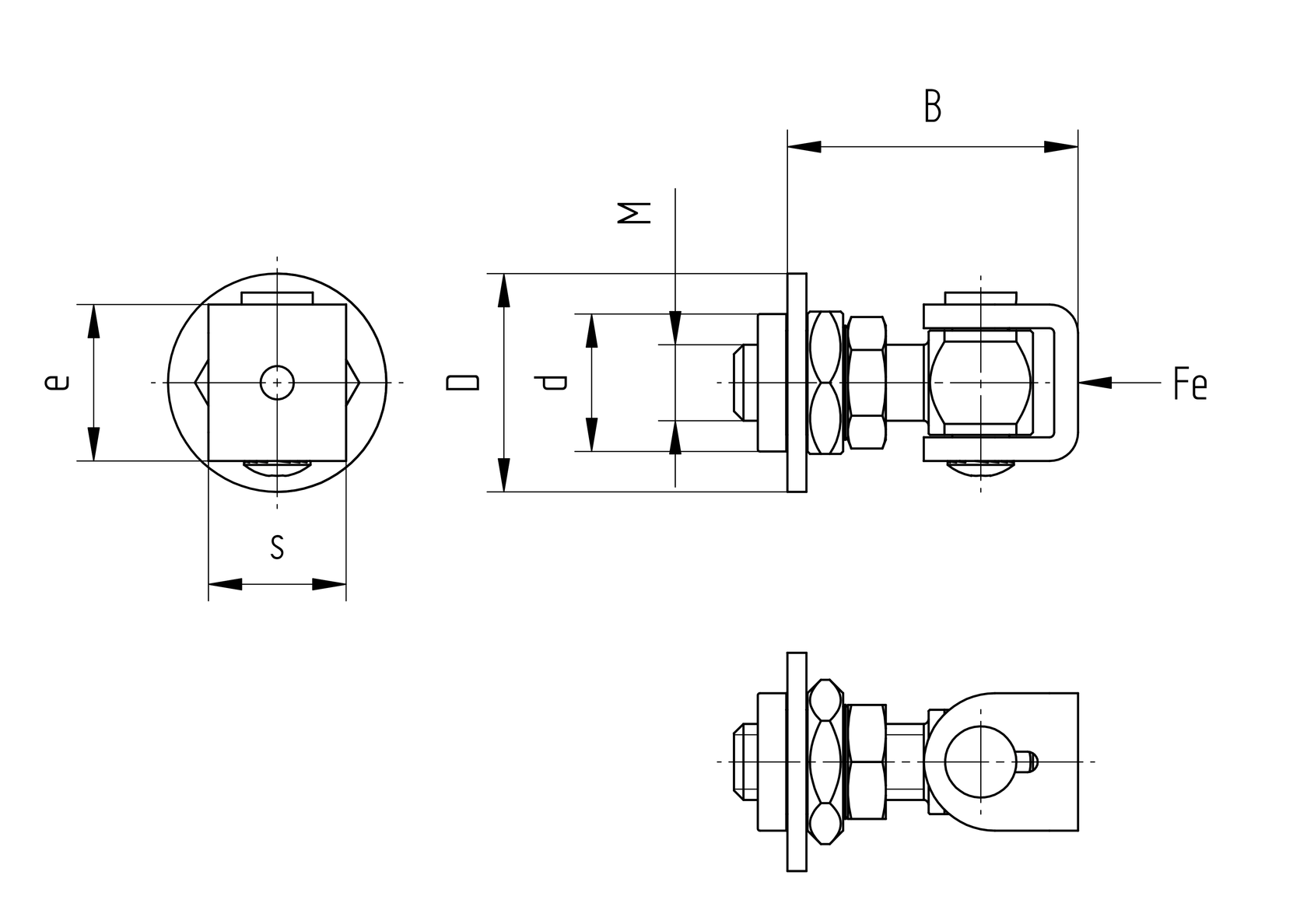 Adjustable hinge with rotary base Zn, M12