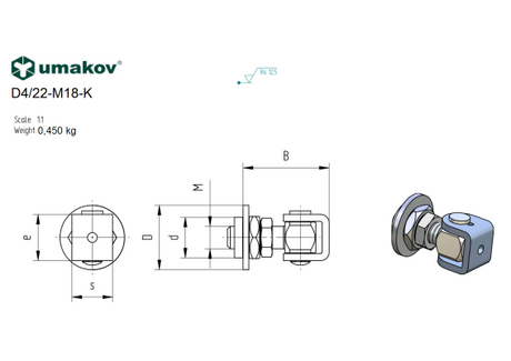 Adjustable hinge with rotary base Zn, M18