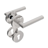 Door handle with plate, pair AISI 304, K320