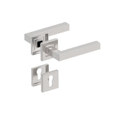 Door handle with plate, pair AISI 304, K320