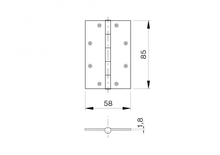Hinge for gates INOX, AISI304, L=85mm