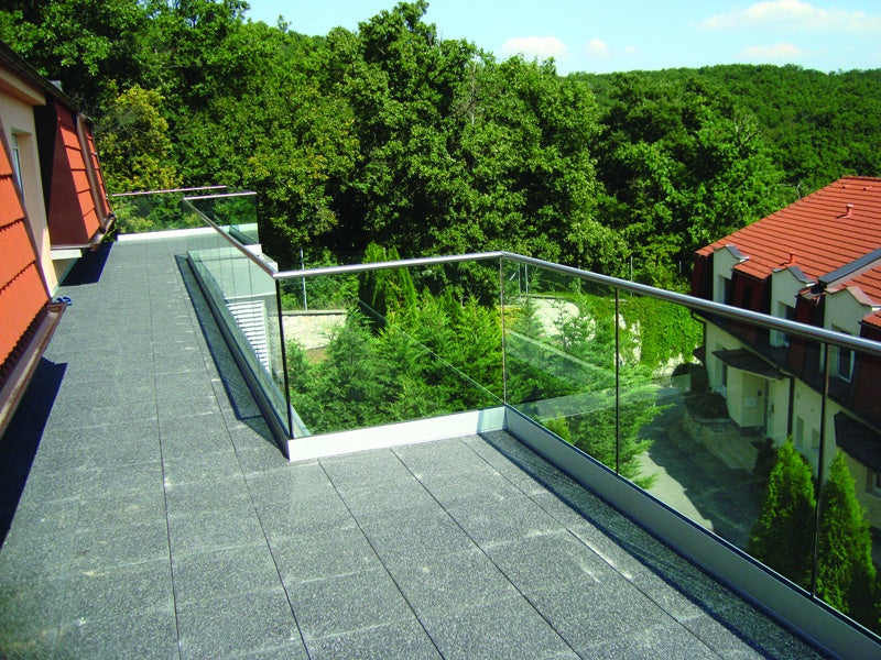 Glass railing, aluminium profile, 2500x1000mm