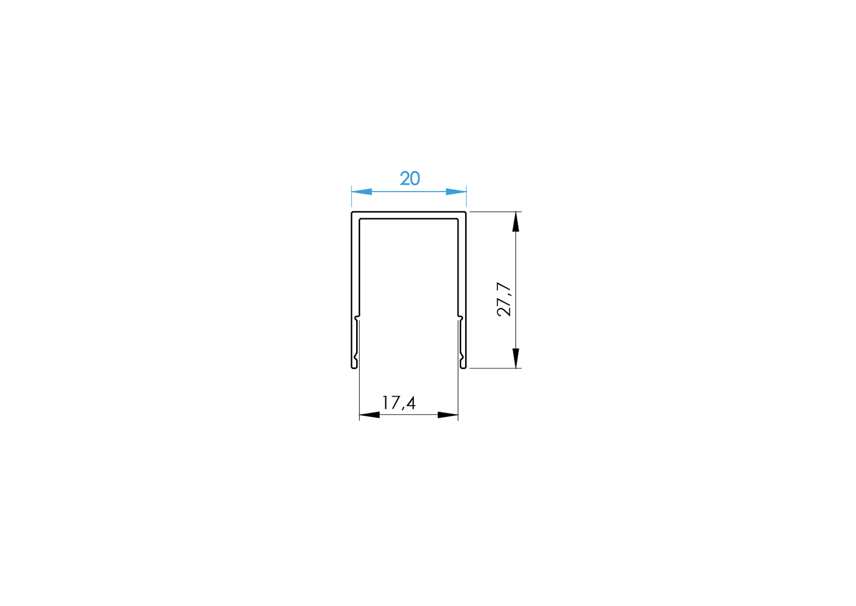 Aluminum top finishing strip filling FG/F20