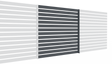 Aluminium Fence assembly with a slat 20x100, 1,85x2m
