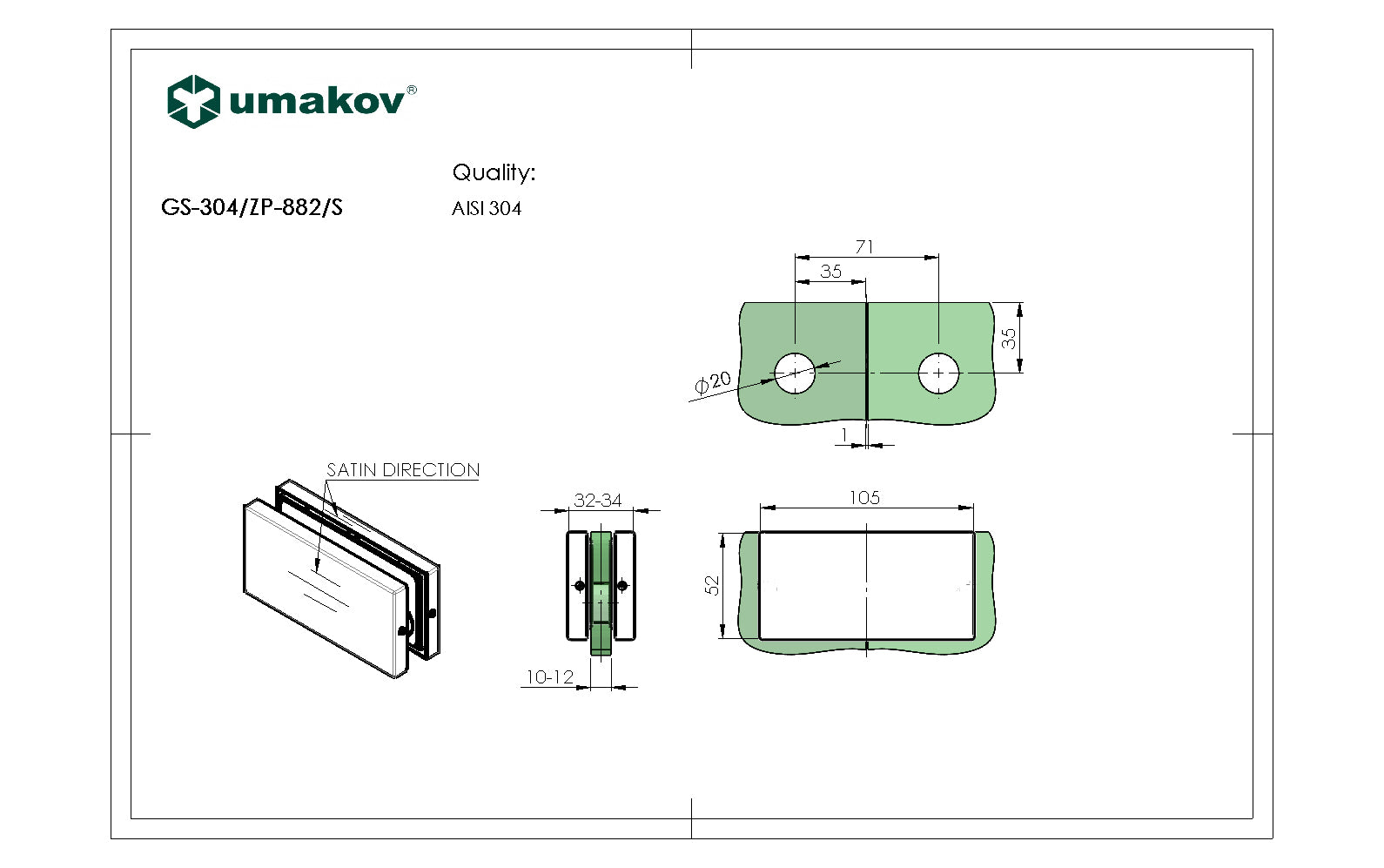 Transom mounted connector with two reversible door