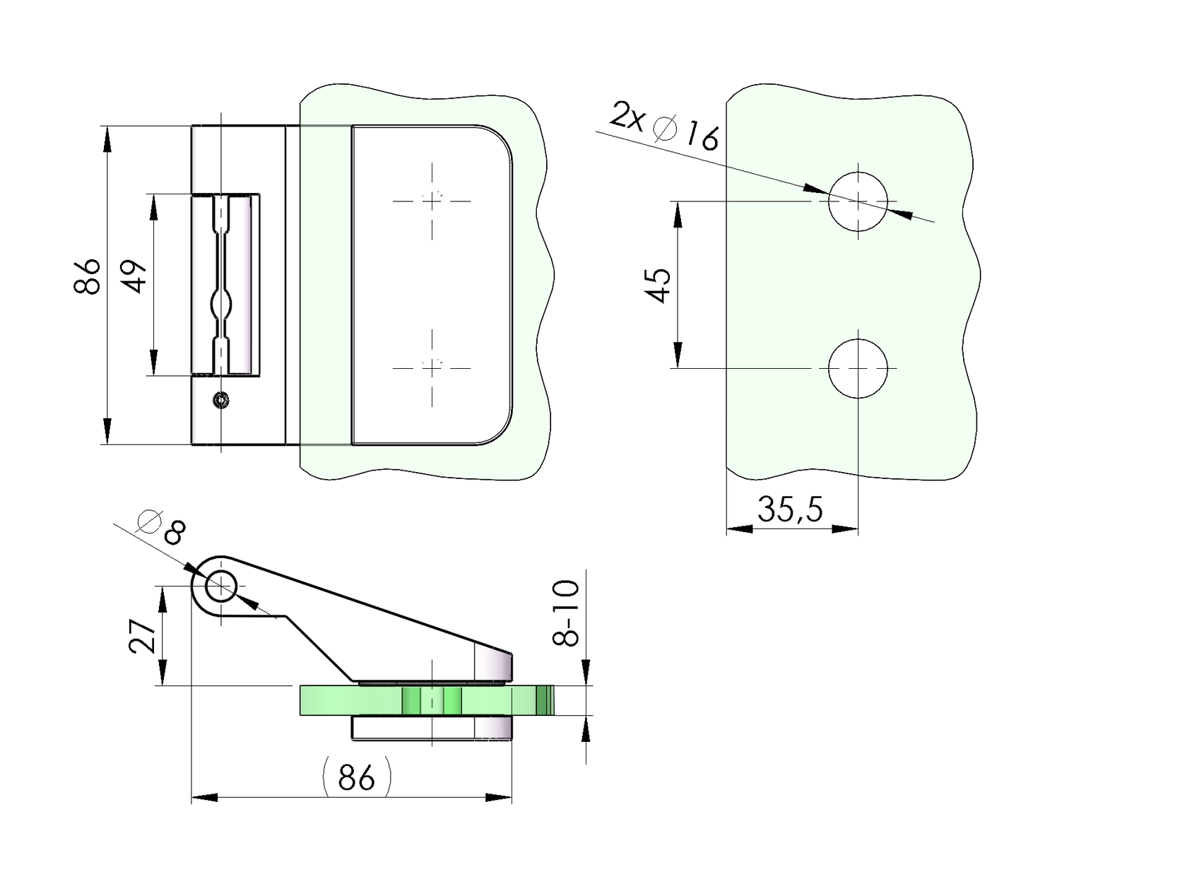 Stainless steel hinge for glass doors office Al