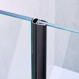 Floor glass door seal. BLACK