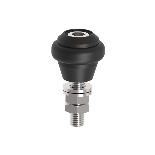 Plastic wheel with rubber ring, INOX,