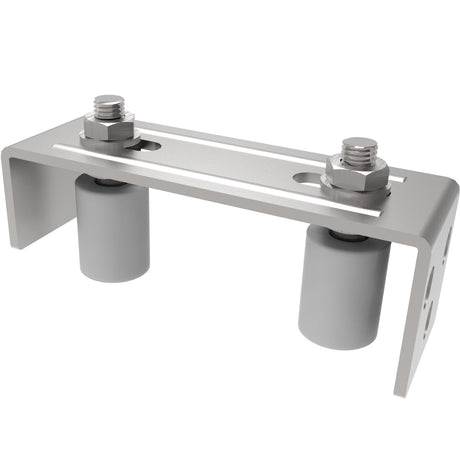 Adjustable 2 roller guide plate INOX, 165x57mm,D30