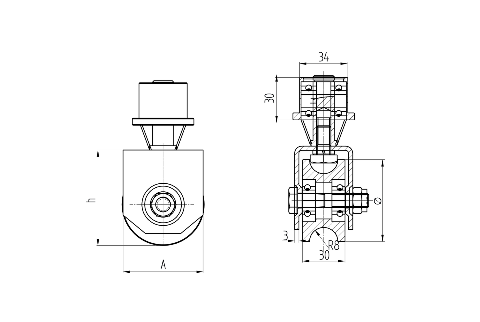 Rotatable wheel with spring -U, D60