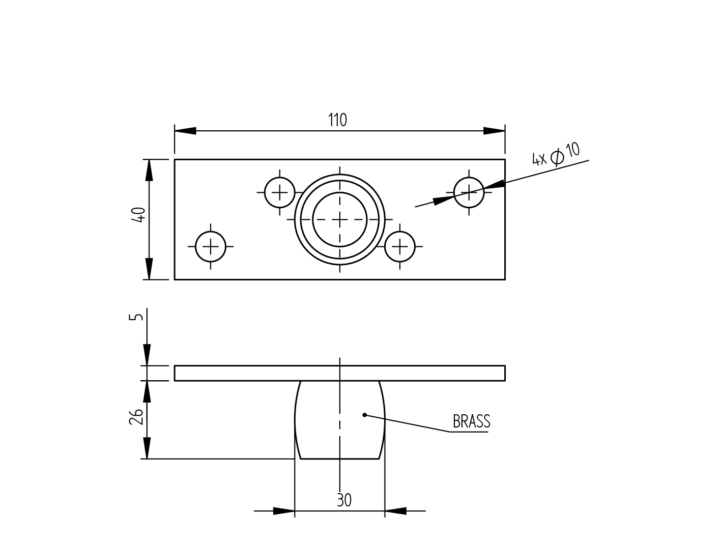 Bottom wheel for hanging gates Zn, 110x40, D30mm
