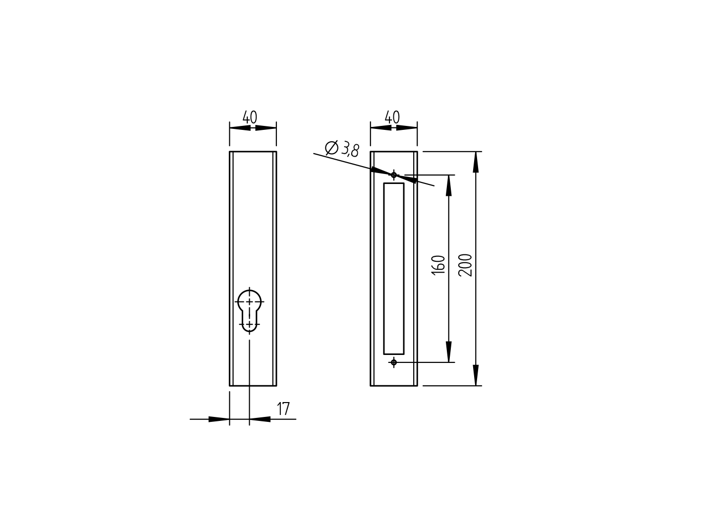 Lock box for H/36-20A, Inox 40x40mm