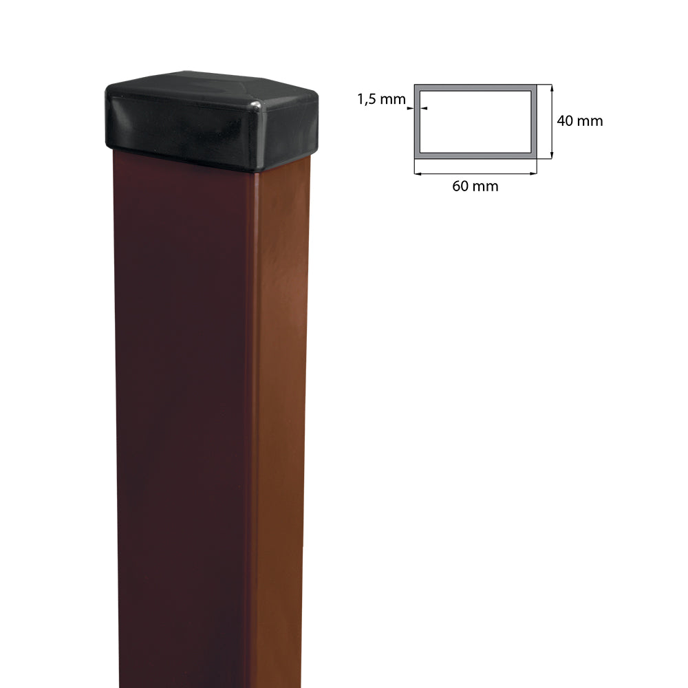 Stĺpik 60x40mm ZnPVC 2200mm hnedá