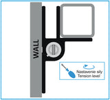 Spring hinge onesided, Aluminium, wall mounting