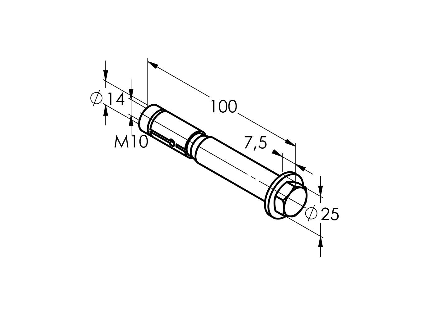 Anchor for medium heavy duty with hexagonal head M10