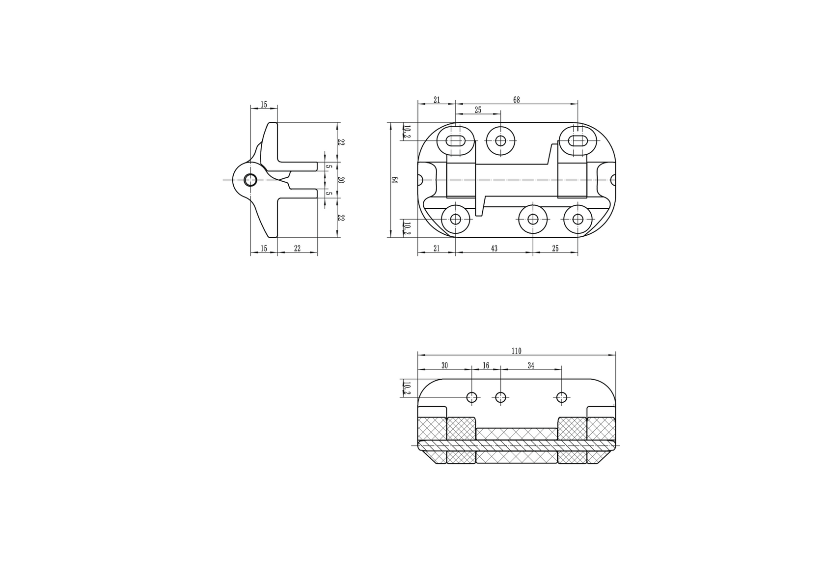 Hinge for gates, without spring