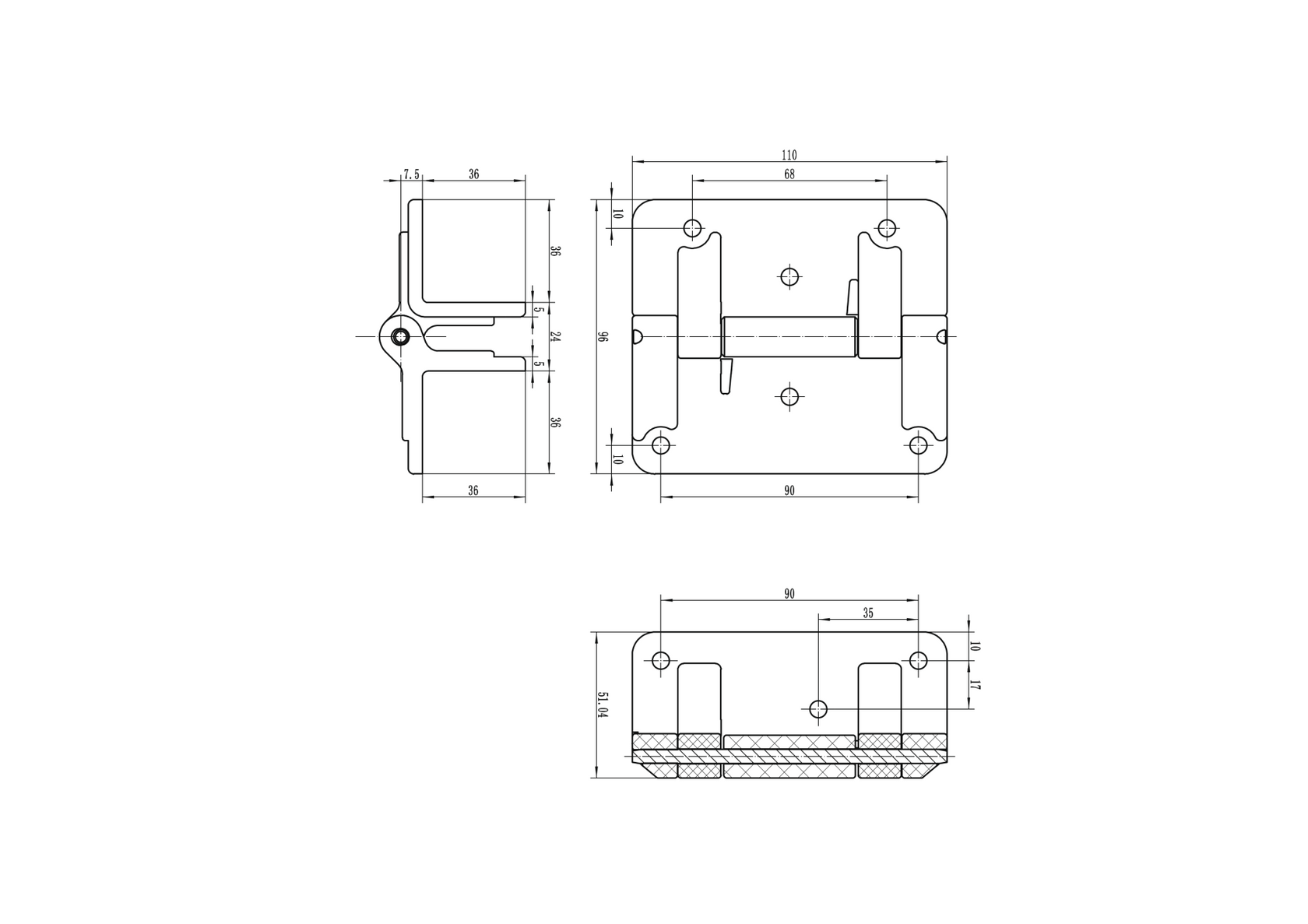 Hinge for gates, without spring