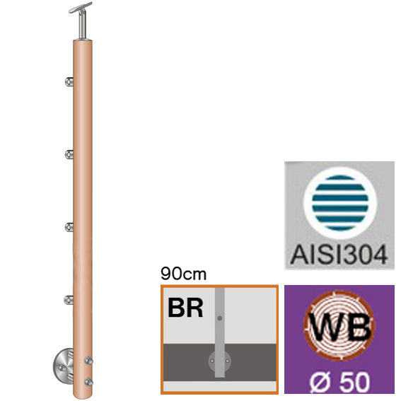 Beech pole BUK (BEECH) D50mm, 4xd12mm, H900