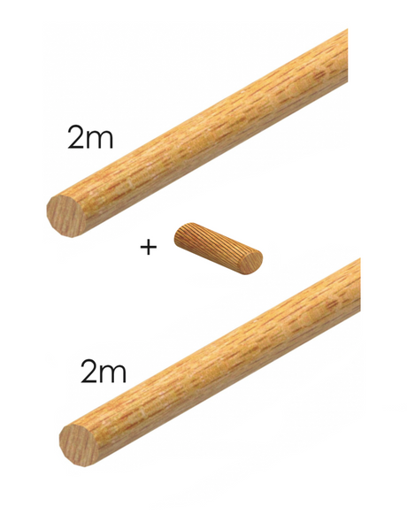 Wooden handrail BEECH, 2m+2m