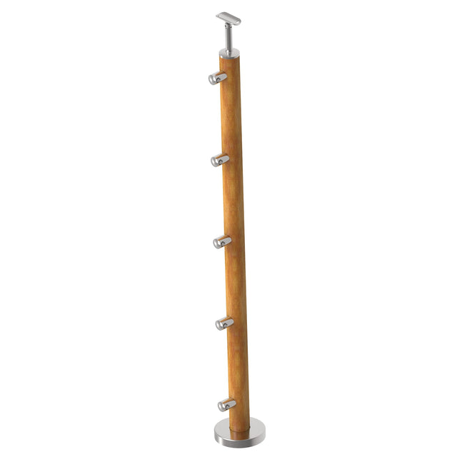 Wooden pole DUB (OAK) D50mm, 5xd12mm, v=100 cm, VK
