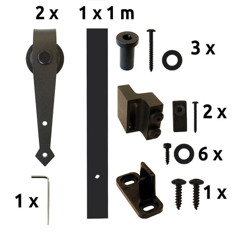 sliding barn door hardware - mini -  "Gladio"