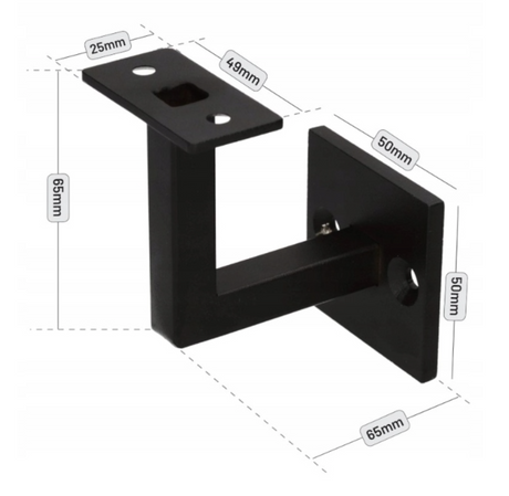 Wall handrail bracket, black, Fe