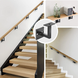 Wall handrail bracket - adjustable, black, Fe
