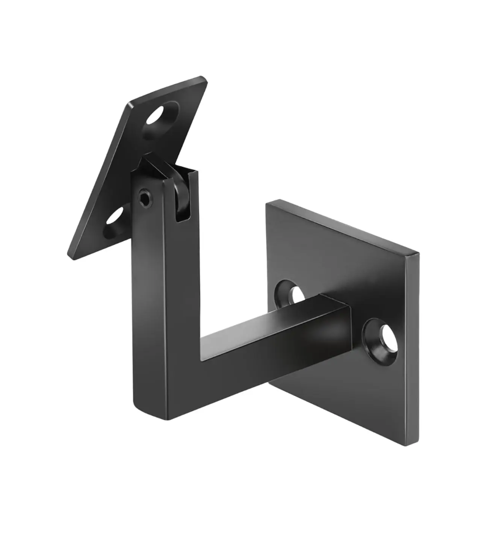 Wall handrail bracket - adjustable, black, Fe