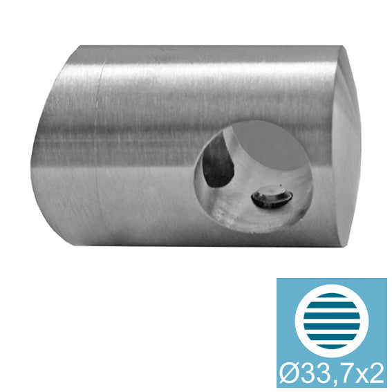 Crossbar holder left AISI304, d12/D33,7x2mm