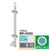 Stainless steel pole AISI304, D42,4/4xmodel22/H100