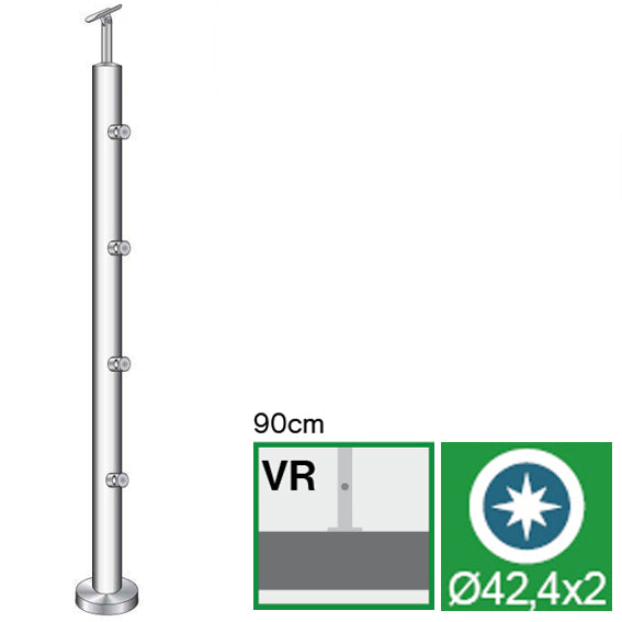 Stainless steel pole, VK-straight