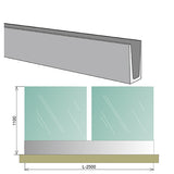 Glass railing, aluminium profile, 2500x1000mm