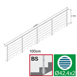 Railing AISI304, BR STAIRS AISI304, D42,4/5xd12/H1