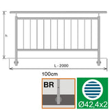 Vertical railing BR AISI304, D42,4/d12mm/h1000/L20