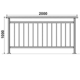 Vertical railing VR AISI304, D42,4/d12vertical/H10